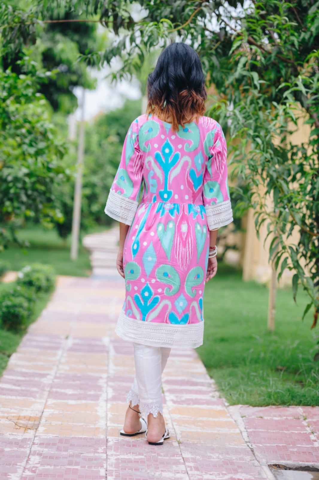 BABY PINK FROCK STYLE KURTI + ARABIC DESIGN KURTI