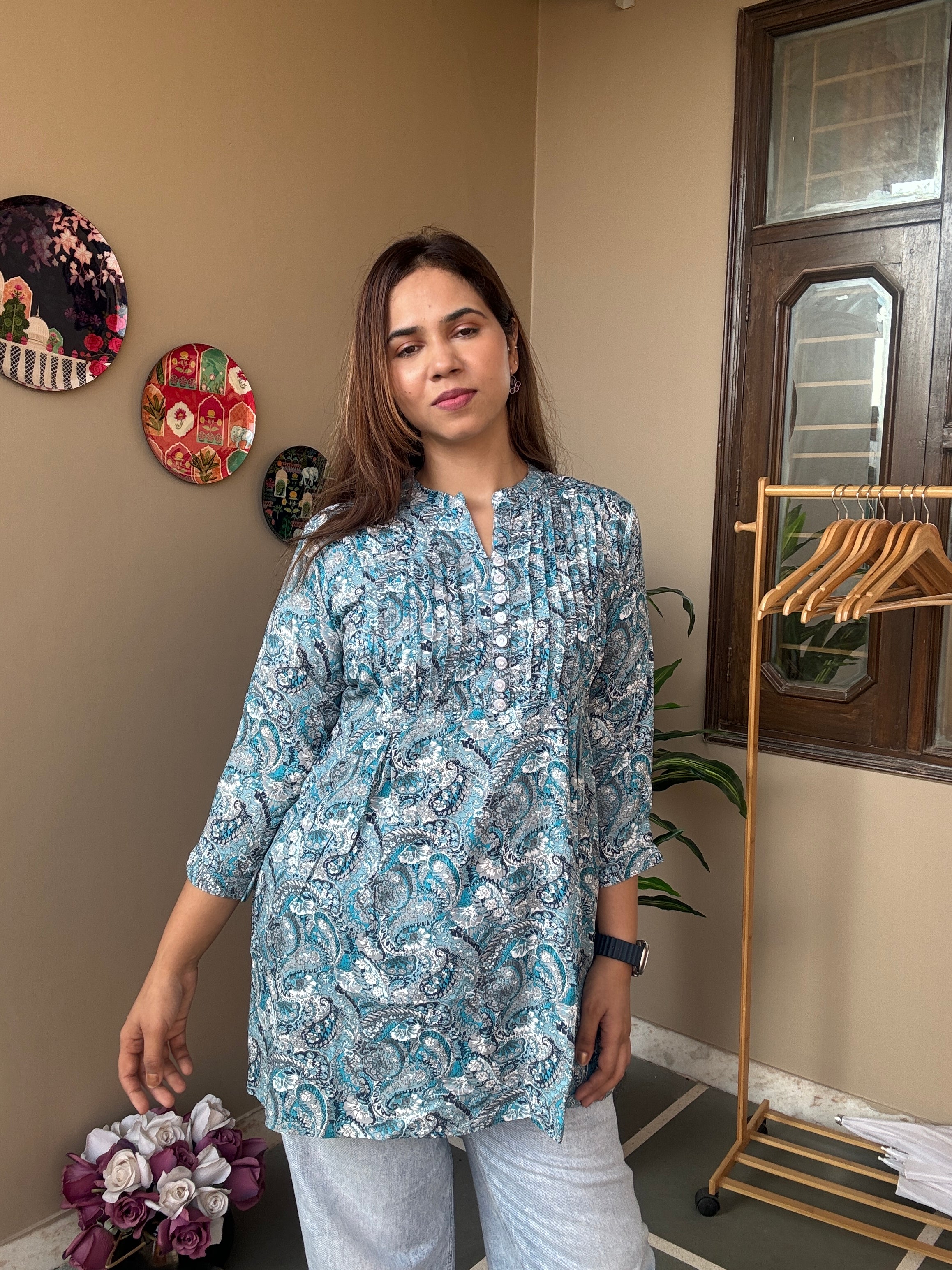 Short kurti blue Arabic