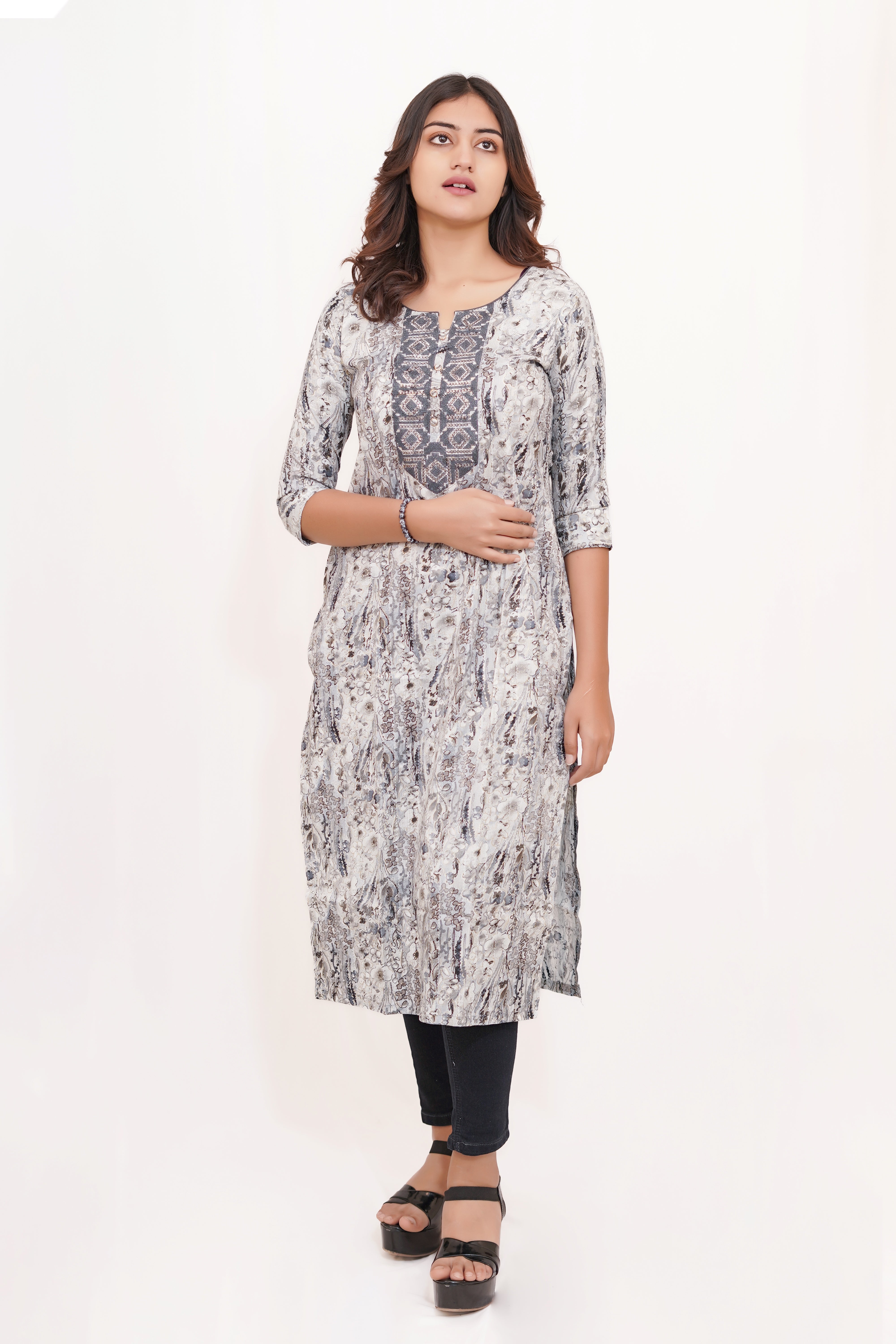 Grey Long Kurta