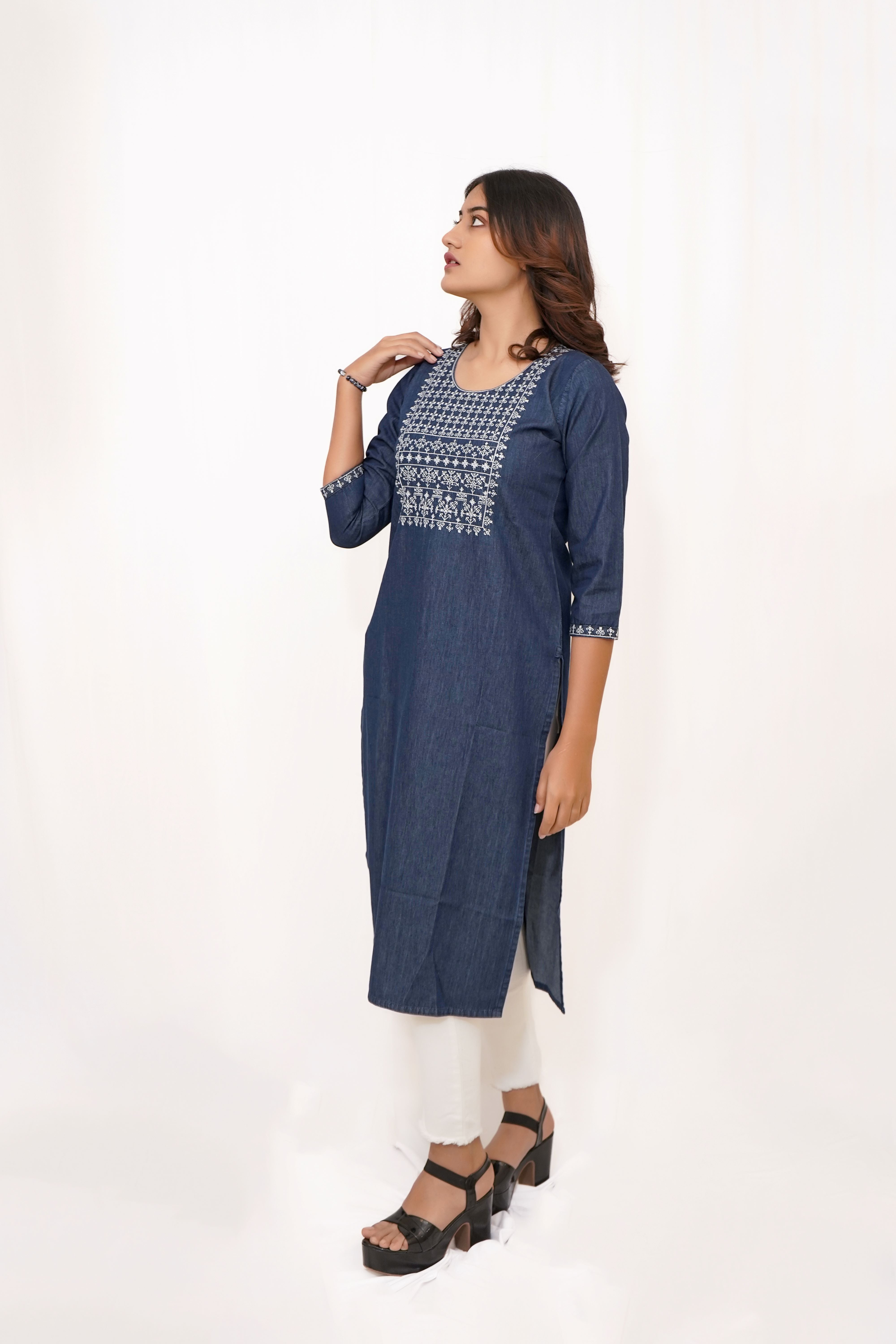 Denim Long Kurta