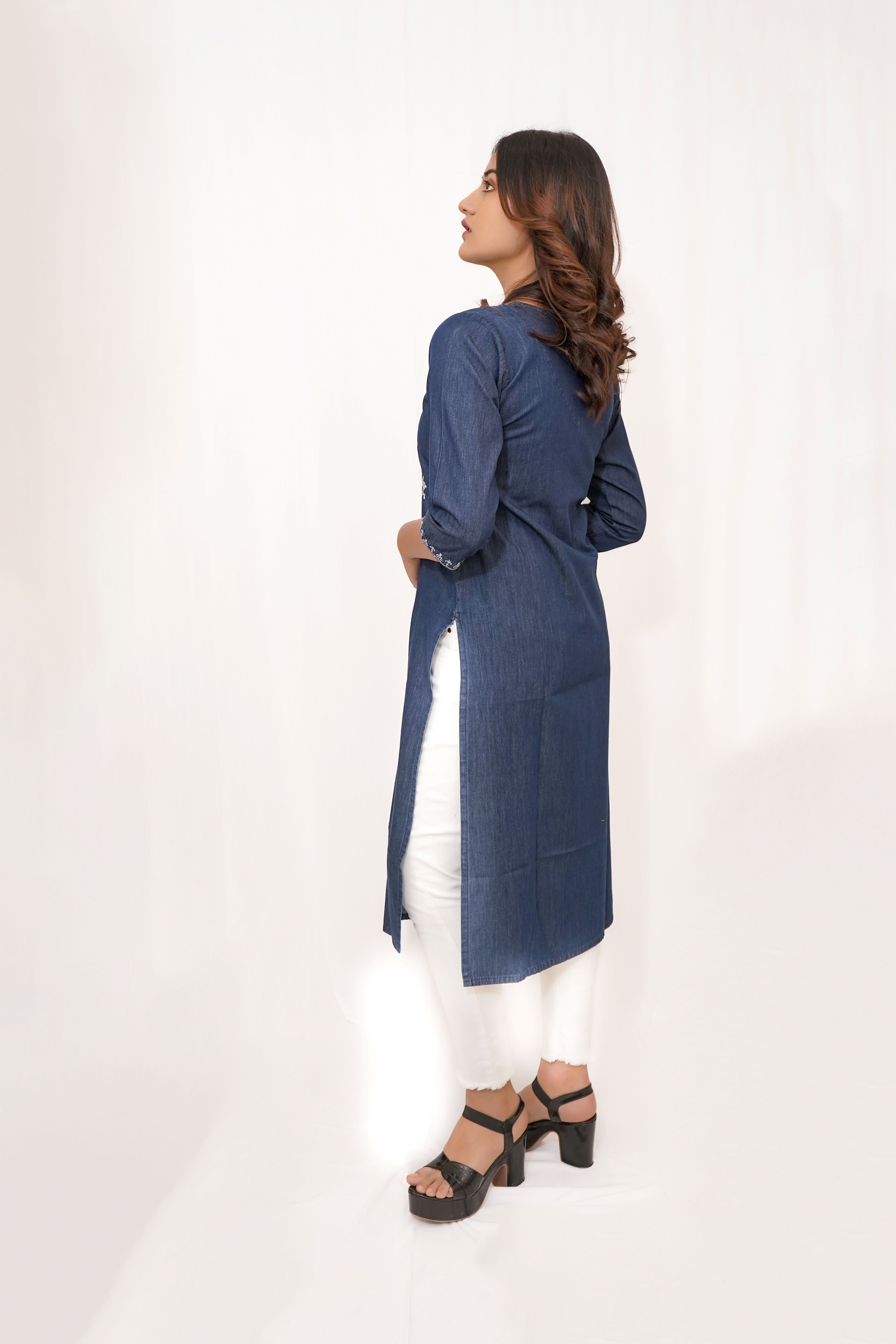 Denim Long Kurta