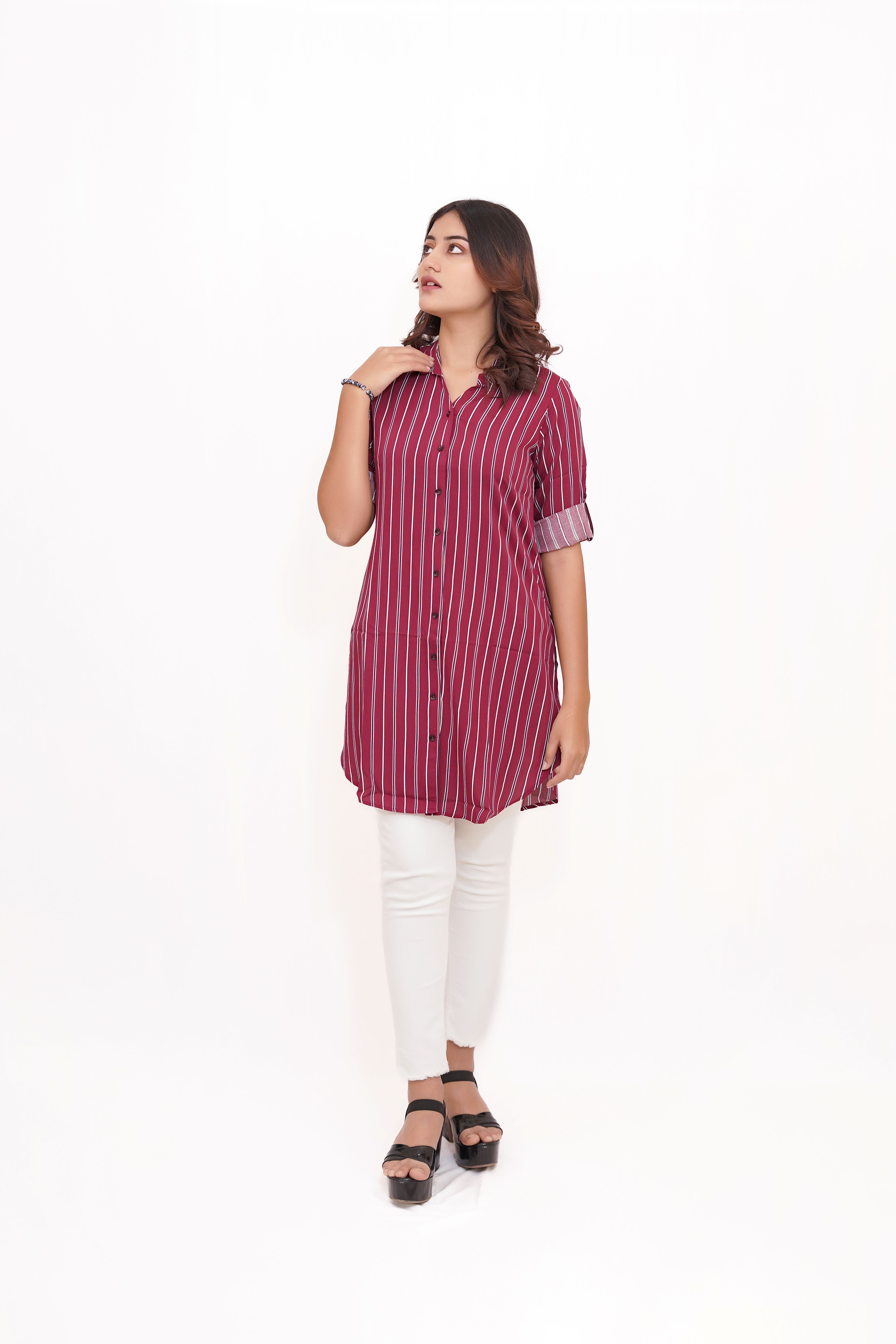 Red Vertical Striped top