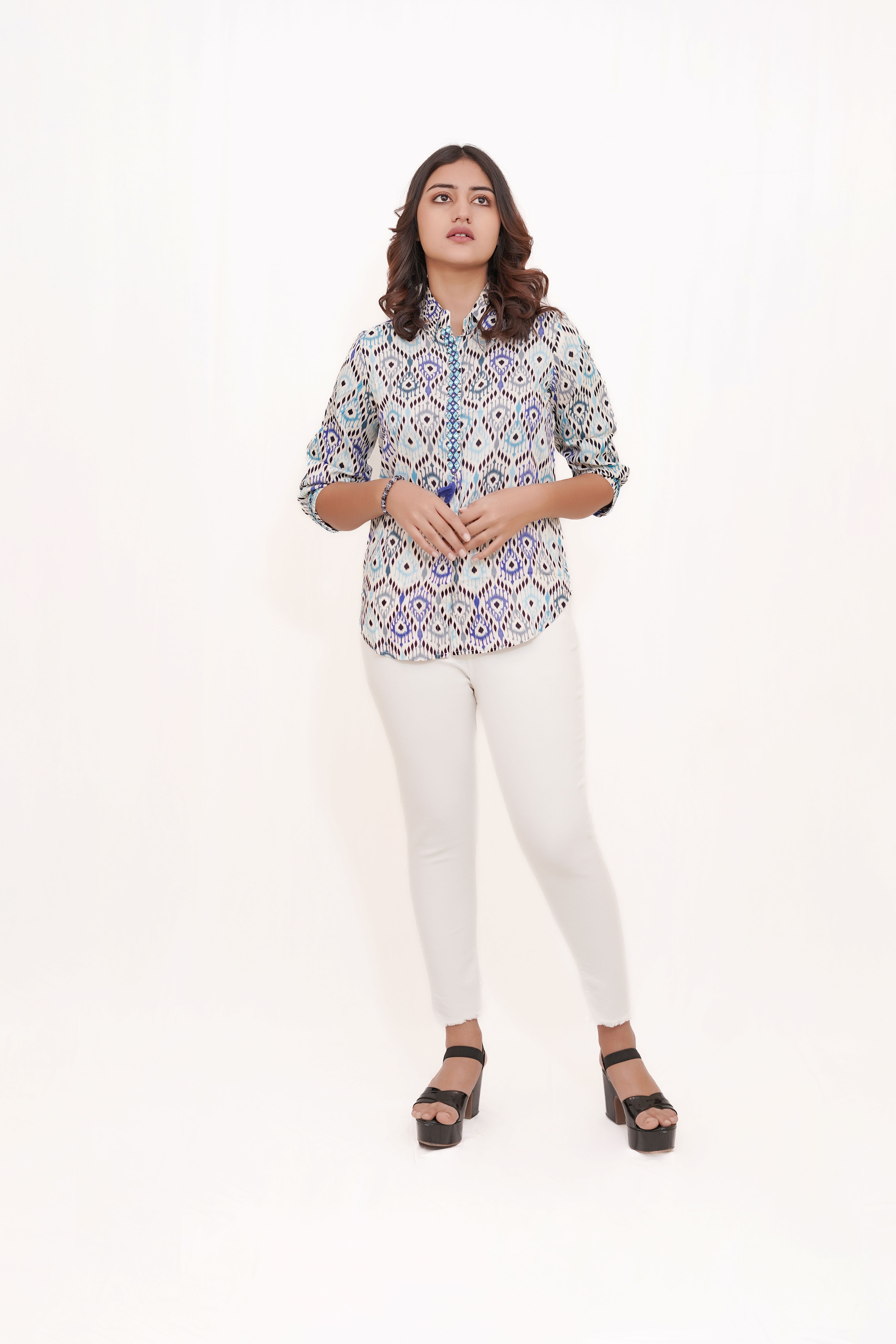 Blue printed Short Kurta