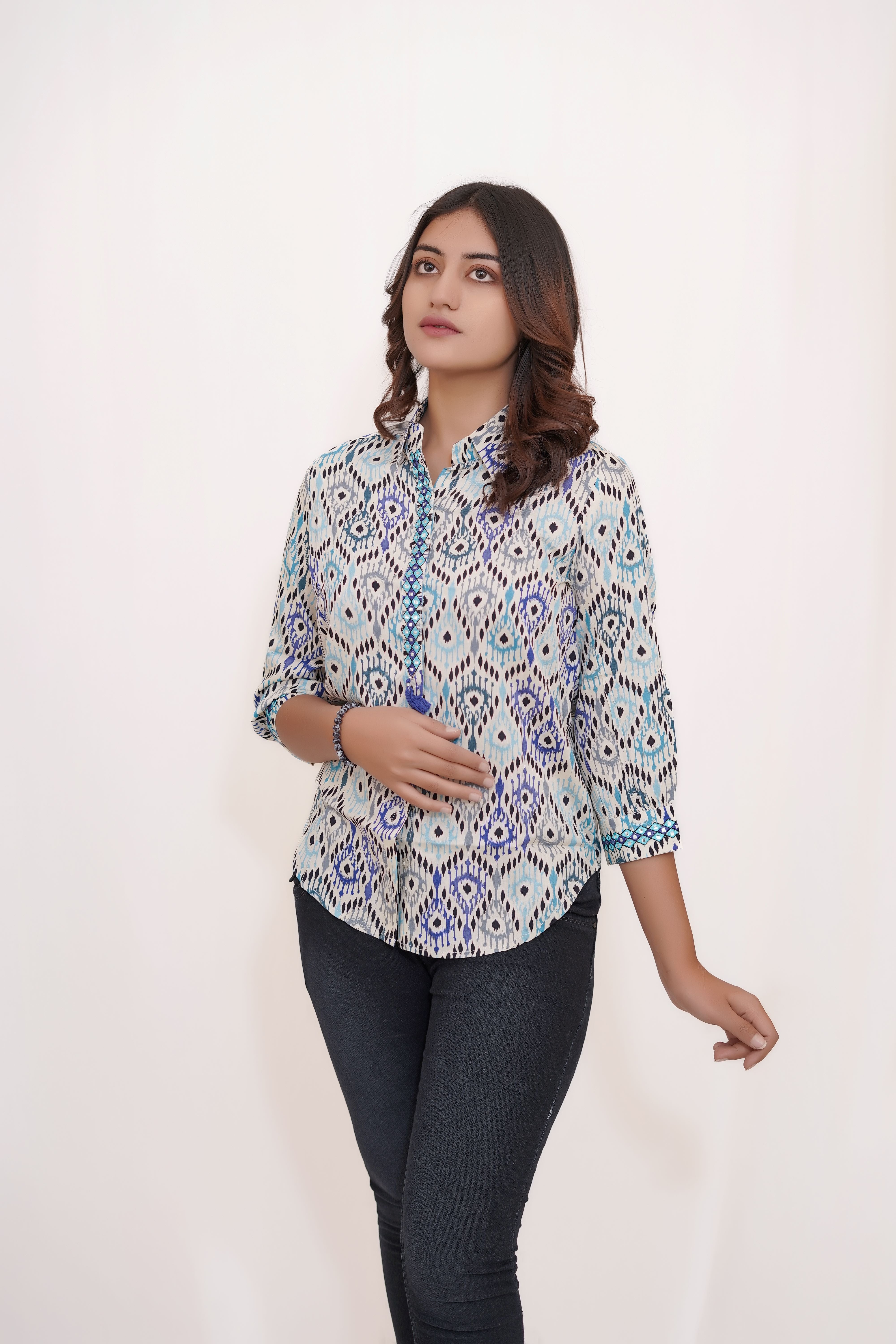 Blue printed Short Kurta