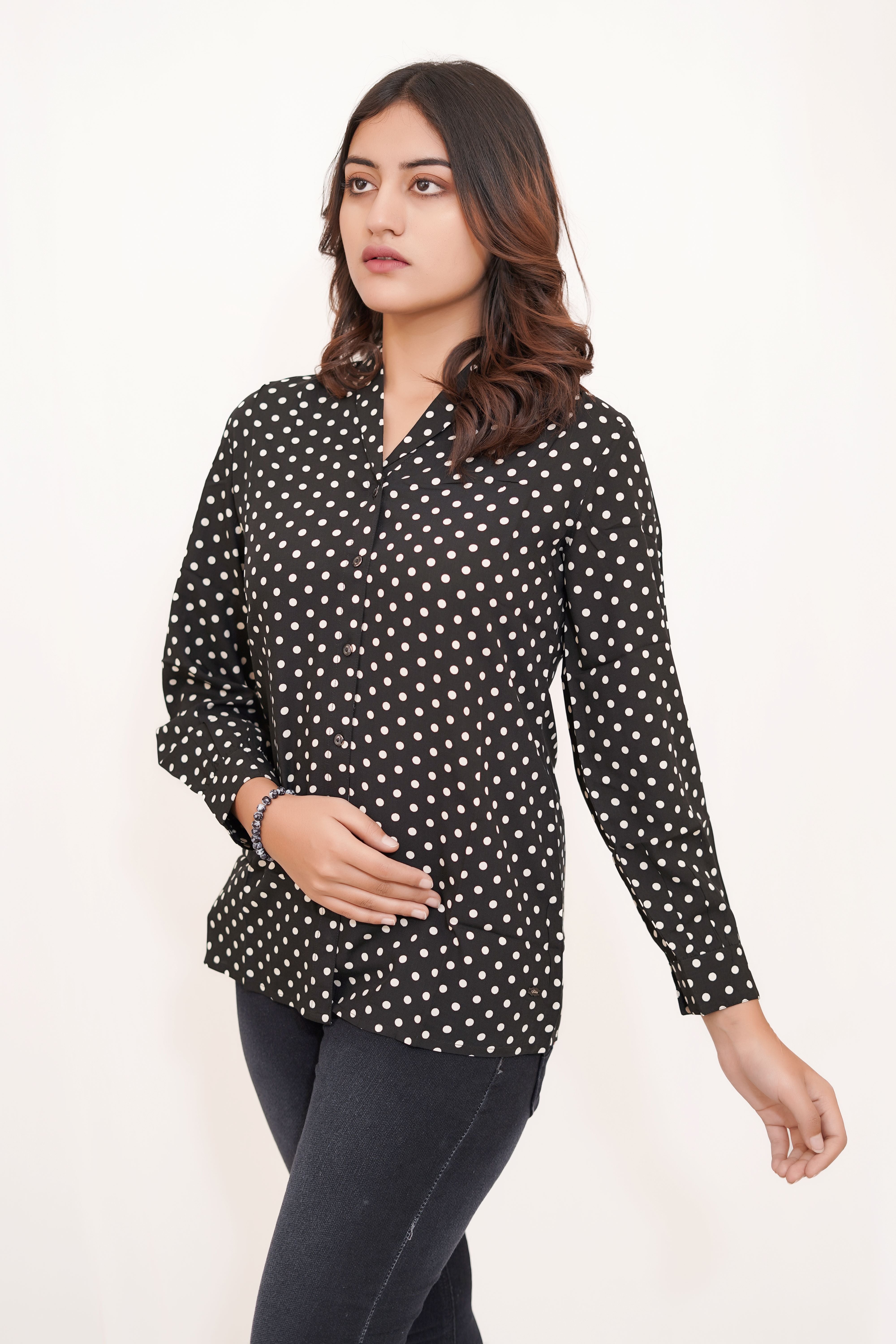 Black Polka Dots top