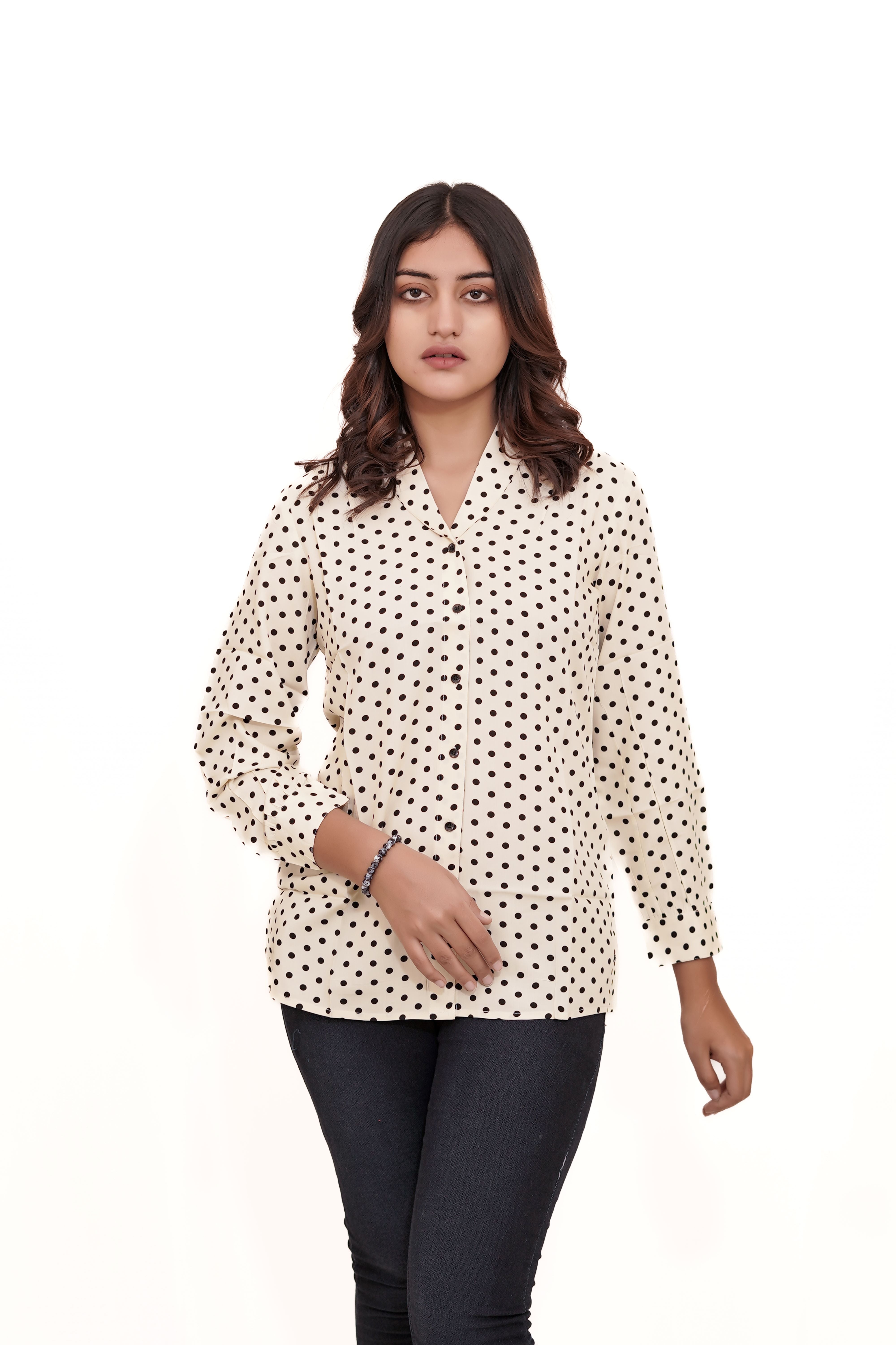 White Polka Dots top