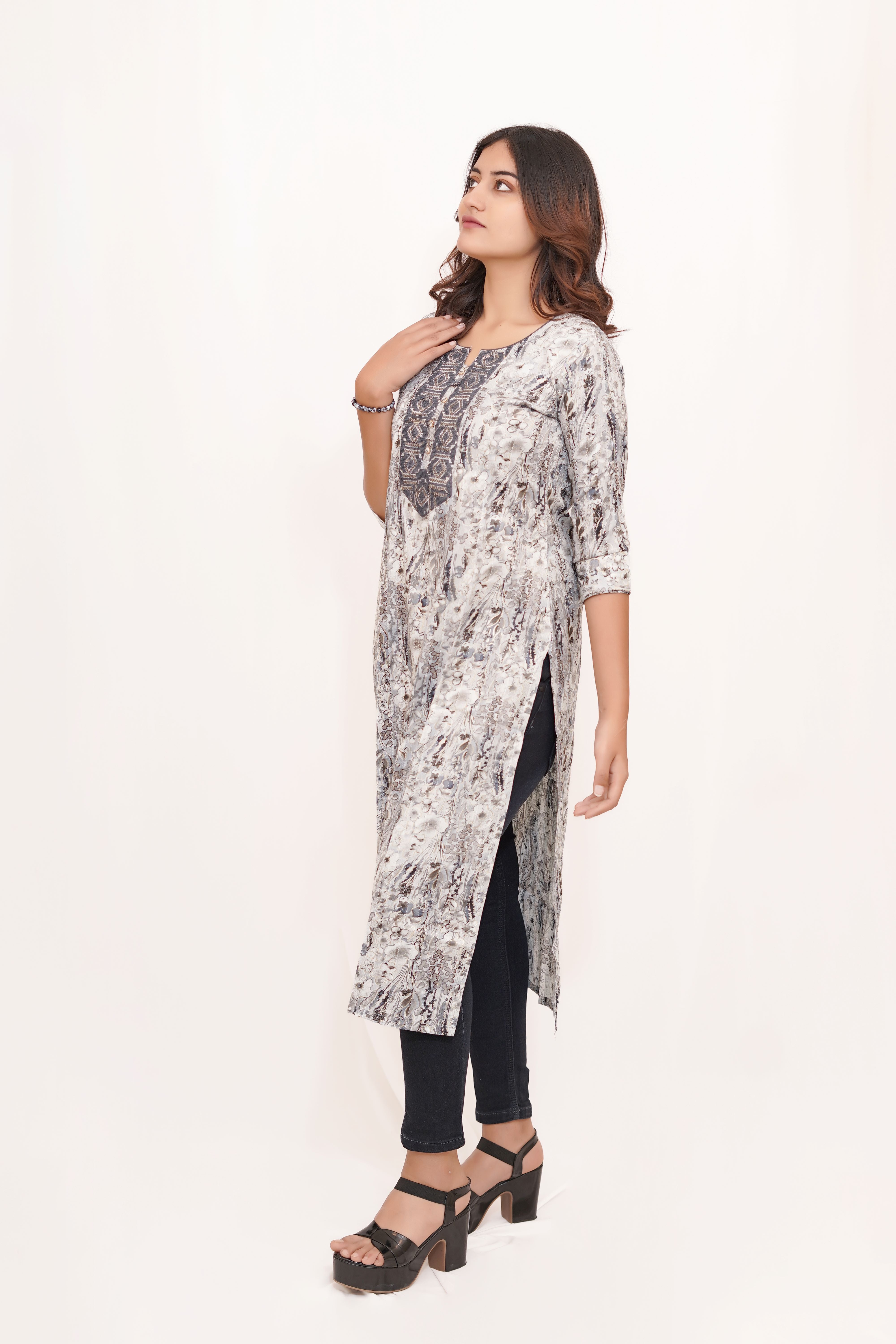 Grey Long Kurta